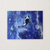 Killer Whales Schwimmen auf Vollmond Jigsaw Puzzle (Horizontal)