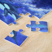 Killer Whales Schwimmen auf Vollmond Jigsaw Puzzle (Seite)