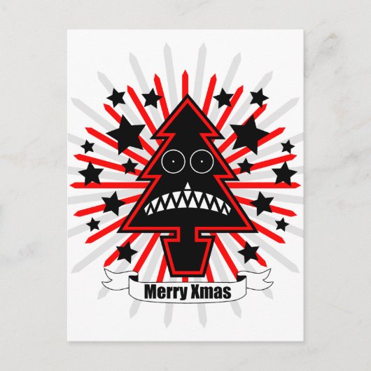 Killer Xmas Tree Feiertagspostkarte (Vorderseite)