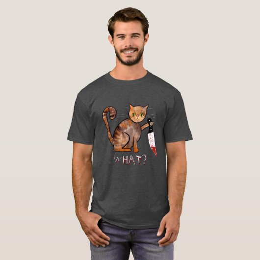 Killerkatze, Handgemalt, Katzenbesitzer Spaß T - S T-Shirt (Vorne ganz)