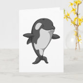 Killerwal an der Yoga-Fitness im Stehenden Karte (Gelbe Blume)