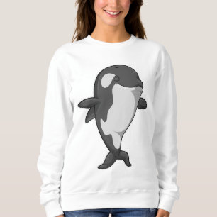 Killerwal an der Yoga-Fitness im Stehenden Sweatshirt