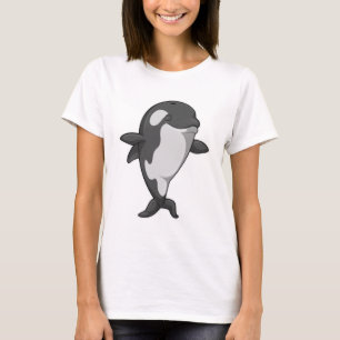 Killerwal an der Yoga-Fitness im Stehenden T-Shirt