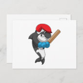 Killerwal auf Cricket mit Cricket-Fledermaus Postkarte (Vorne/Hinten)