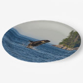 Killerwal-Ausbruch aus dem Meer Pappteller (Schrägansicht)