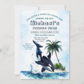 Killerwal eines schönen Meeres Geburtstag Einladung (Vorderseite)