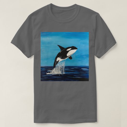Killerwal oder Orca in Acrylstoffen auf Leinwand T-Shirt (Design vorne)
