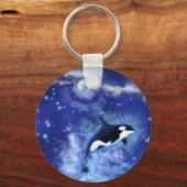 Killerwale auf Vollmond - Bild/Text hinzufügen Schlüsselanhänger (Vorderseite)
