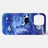 Killerwale auf Vollmond Blau Case-Mate iPhone Hülle (Rückseite (Horizontal))