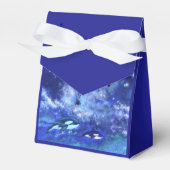 Killerwale auf Vollmond - Kunst Zeichnend Geschenkschachtel (Vorderseite)