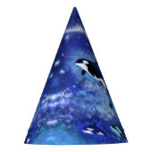 Killerwale auf Vollmond - Kunst Zeichnend Partyhütchen (Vorderseite)