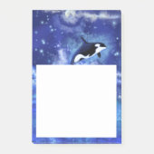 Killerwale auf Vollmond - Kunst Zeichnend - Post-it Klebezettel (Vorderseite)