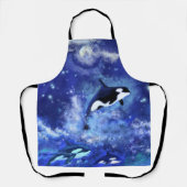 Killerwale auf Vollmond - Kunst Zeichnend Schürze (Vorderseite)