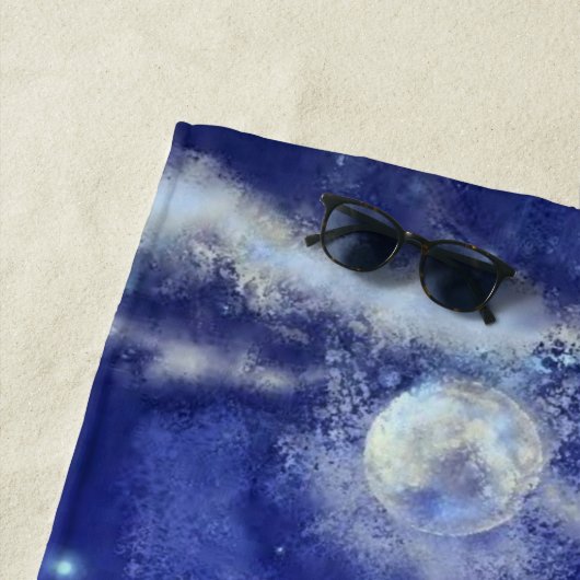 Killerwale auf Vollmond - Kunst Zeichnend Strandtuch (Beispiel)