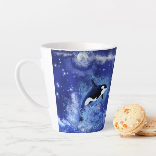 Killerwale auf Vollmond Latte Tasse (Beispiel)
