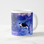 Killerwale auf Vollmond-Tasse Jumbo-Tasse (Vorderseite Rechts)