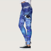 Killerwale auf Vollmond - Zeichnend Kunst Leggings (Links)