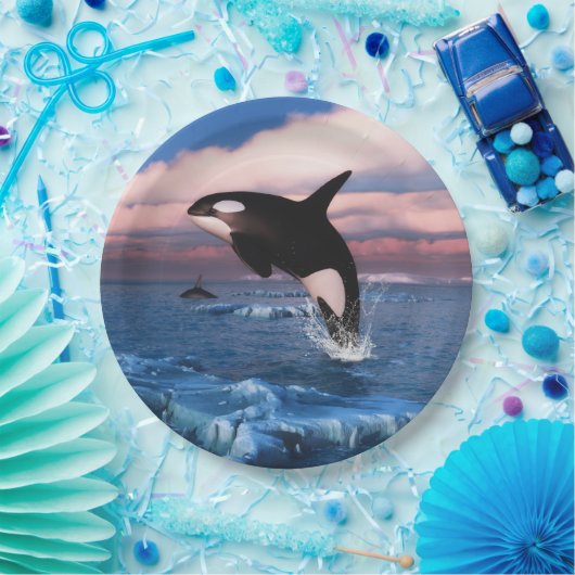 Killerwale in der Arktis Pappteller (Party)