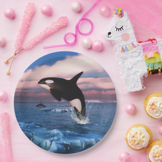 Killerwale in der Arktis Pappteller (Party)
