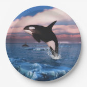 Killerwale in der Arktis Pappteller (Vorderseite)