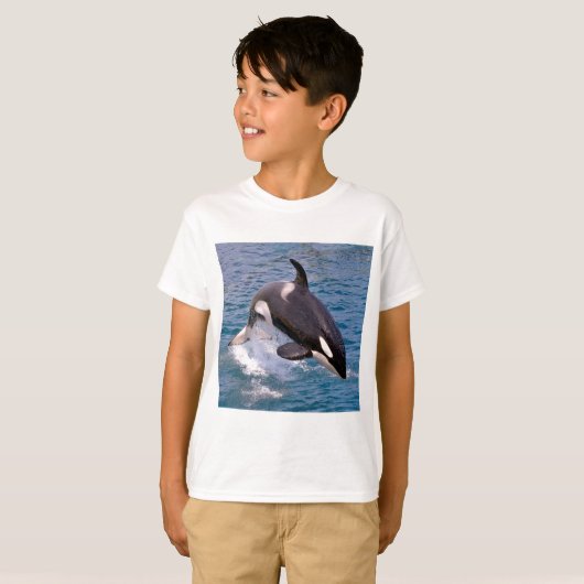 Killerwale springen aus dem Wasser T-Shirt (Vorne ganz)
