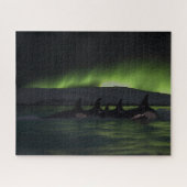 Killerwale Unter der Aurora - Orca Puzzle (Horizontal)