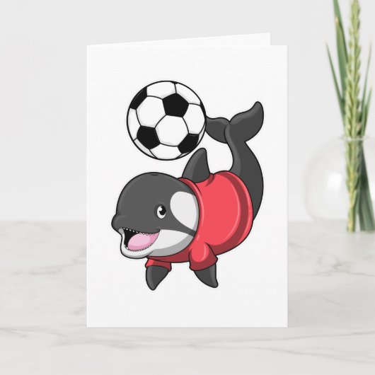 Killerwhale als Fußballspieler mit Fußball Karte (Vorderseite)