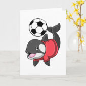 Killerwhale als Fußballspieler mit Fußball Karte (Gelbe Blume)