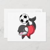 Killerwhale als Fußballspieler mit Fußball Postkarte (Vorne/Hinten)