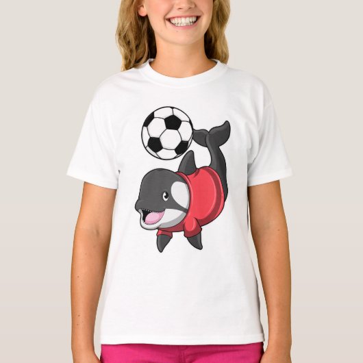 Killerwhale als Fußballspieler mit Fußball T-Shirt (Vorderseite)