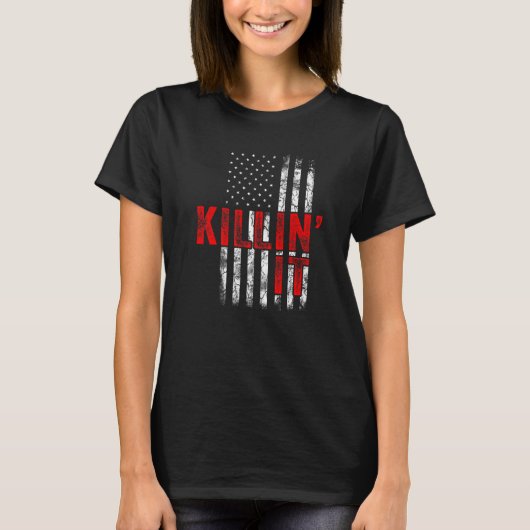 Killin´ It USA Flag Slogan Men Women Top Killin It (Vorderseite)