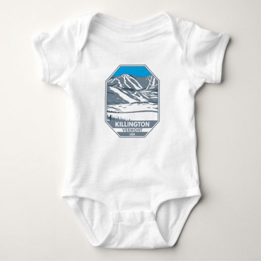 Killington Skigebiet Winter Vermont Baby Strampler (Vorderseite)