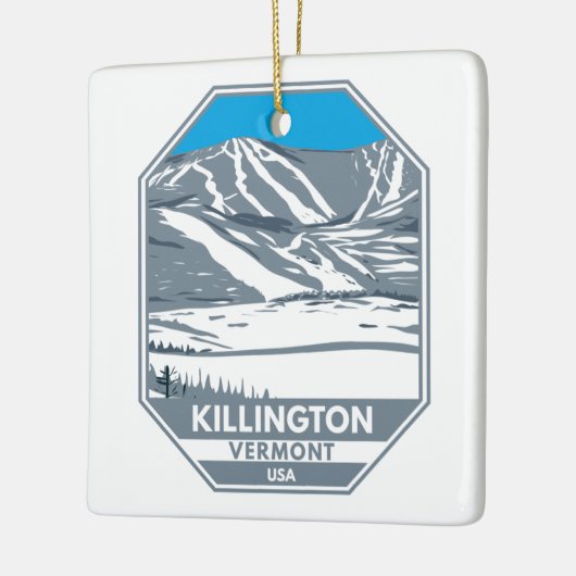 Killington Skigebiet Winter Vermont Keramikornament (Links)