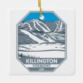Killington Skigebiet Winter Vermont Keramikornament (Vorderseite)