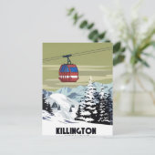 Killington Skigebiet Winter Vermont Vintag Postkarte (Stehend Vorderseite)
