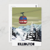 Killington Skigebiet Winter Vermont Vintag Postkarte (Vorne/Hinten)