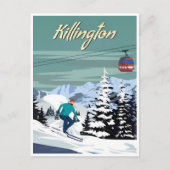 Killington Skigebiet Winter Vermont Vintag Postkarte (Vorderseite)
