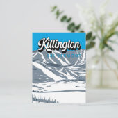 Killington Skigebiet Winter Vermont Vintag Postkarte (Stehend Vorderseite)