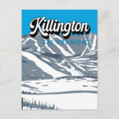 Killington Skigebiet Winter Vermont Vintag Postkarte (Vorderseite)