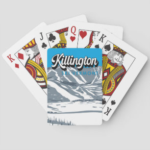 Killington Skigebiet Winter Vermont Vintag Spielkarten
