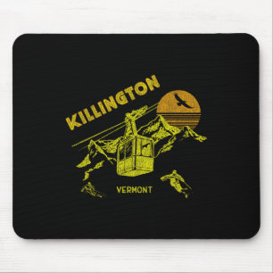 Killington Vermont Distressed Retro Skate-Shirt Mousepad