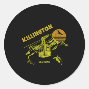Killington Vermont Distressed Retro Skifahren Tee Runder Aufkleber