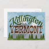 Killington Vermont Fun Retro Snowy Mountains Postkarte (Vorne/Hinten)