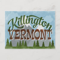 Killington Vermont Fun Retro Snowy Mountains