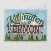 Killington Vermont Fun Retro Snowy Mountains Postkarte (Vorderseite)