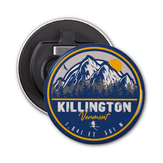 Killington Vermont Retro Sunset Ski Souvenirs 80er Flaschenöffner (Vorderseite)