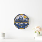 Killington Vermont Retro Sunset Ski Souvenirs Runde Wanduhr (Zuhause)