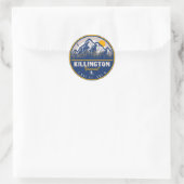 Killington Vermont Retro Sunset Ski Souvenirs Runder Aufkleber (Tasche)