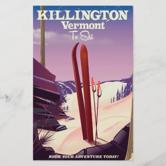 Killington, Vermont Ski Reise Druck. Briefpapier (Vorderseite)