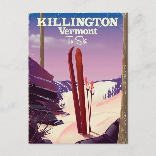 Killington, Vermont Ski Reise Druck. Postkarte (Vorderseite)